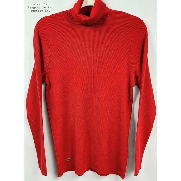 Lauren Ralph Lauren Red Turtleneck Sweater| Size 1x - Picture 2 of 11